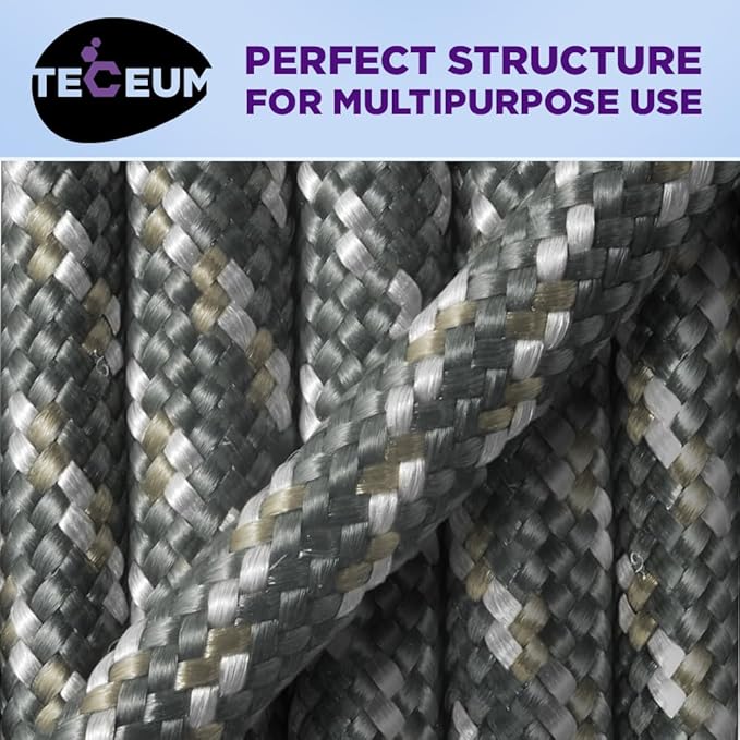 TECEUM Heavy Duty Rope 1000 – 1000ft / 200ft / 100ft / 50ft – 40+ Colors – Utility Rope for Survival & Camping Gear – Nylon String, Camping Rope, para Cord, Utility Nylon Rope, Tent Cord
