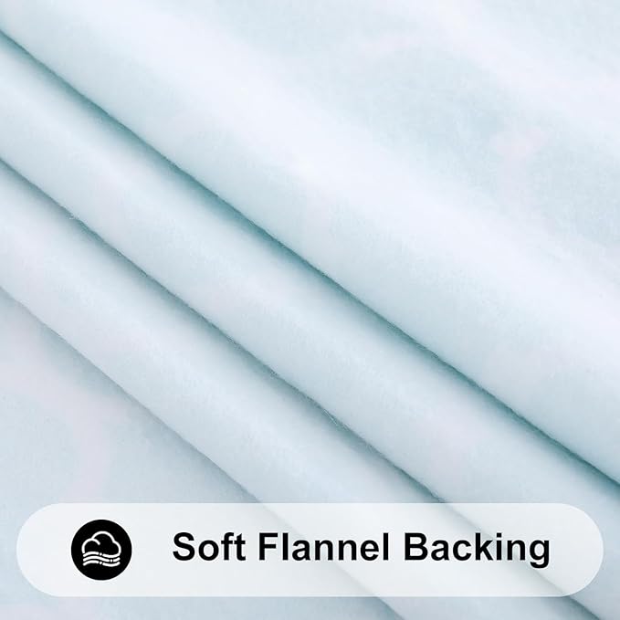 Smiry Rectangle Picnic Table Cover, Waterproof Elastic Fitted Camping Tablecloths for 8 Foot Tables, Wipeable Flannel Backed Vinyl Tablecloth Protector for Indoor, Outdoor (Teal, 36x96 Inches)