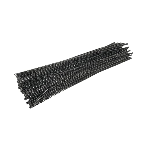 Colorations Black Chenille Stem Pipe Cleaners, Pack of 100, Arts & Crafts, Decorating, STEM, Single Color, Activities for Kids, Crafting, Straw Cleaner, DIY