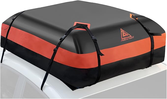 Car Rooftop Cargo Carrier Bag, 21 Cubic Feet Waterproof Heavy Duty 720D Car Roof Cargo Carrier for All Vehicle with/Without Racks - Storage Bag, Anti-Slip Mat,4 Door Hooks & 2 Extra Straps