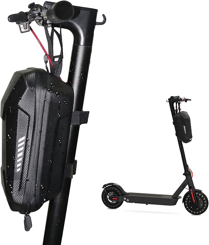 Hiboy Scooter Storage Bag, 3L/4L Large Capacity Scooter Handlebar Bag, Front Hanging Bag for Electric Scooter/Electric Bike, for Carrying Chargers, Phone, Keys with Waterproof Hardshell EVA Material