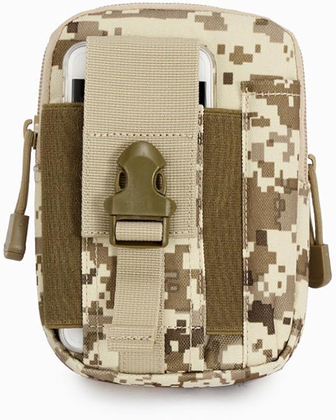 Tactical Molle Pouch, Universal EDC Waist Bag Pouches, Outdoor Belt Bags Gear Tool Gadget Pocket with Cell Phone Holster