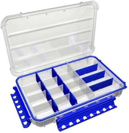 Flambeau Outdoors WP5005 Waterproof Fishing Tackle Box - Includes 13 Dividers 18 Compartments Waterproof Clear Tackle Box Fishing Lure Organizer Ultimate Tuff Tainer Tackle Box with Zerust Dividers