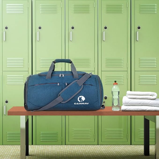 Canway Sports Gym Bag, Travel Duffel bag with Wet Pocket & Shoes Compartment for men women, 45L/40L, Lightweight