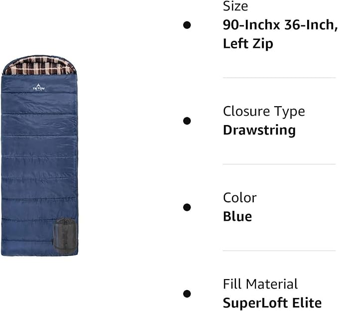 TETON Celsius XL, -25F, 20F, 0F Degree Sleeping Bags, All Weather Warm Sleeping Bag for Adults and Kids, Camping Season, Compression Sack Included