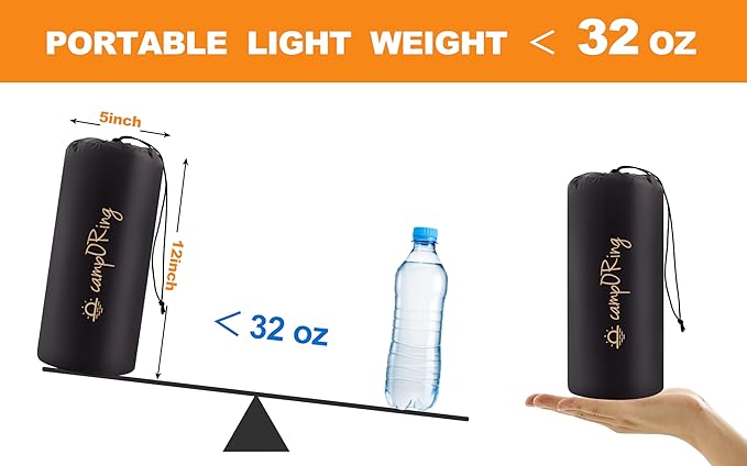 Sleeping Pad with Pillow, Self Inflating Extra-Thick, Ultralight Sleeping Mat, Built-in Pump, Ultimate for Camping, Hiking, Traveling, Airpad, Carry Bag, Compact & Lightweight Air Mattress (Orange)