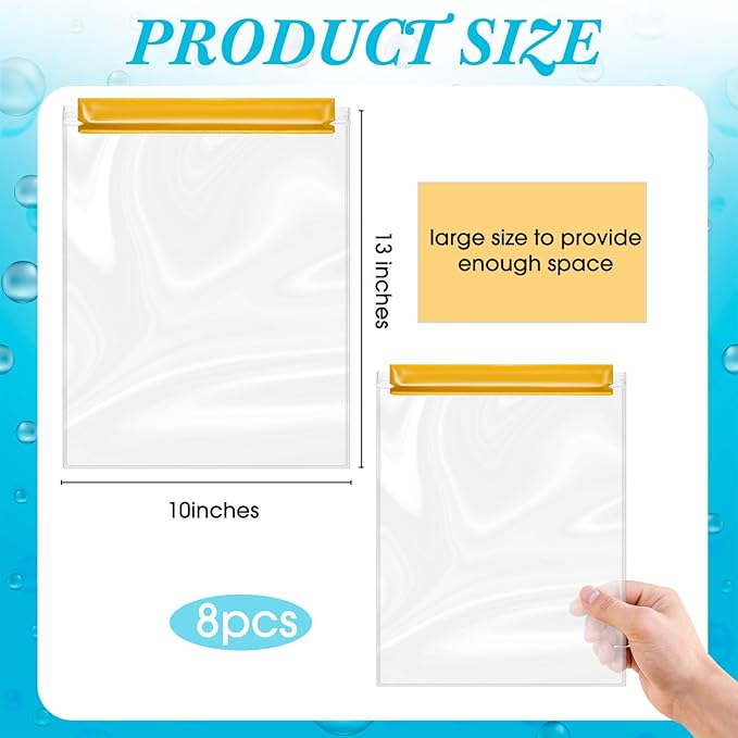8 Pack Clear Waterproof Bags Large Water Tight Pouch Dry Bags 10 x 13 inches Waterproof Phone Cases Boating Pouch Holder for iPhone iPad Maps Camera Swimming Kayaking Hiking Fishing Beach