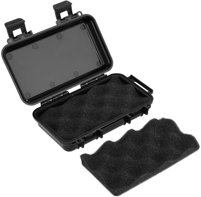 Tbest Outdoor Waterproof Shockproof Airtight Survival Box Storage Container Case Carry Box Black Dry Storage Box for Fishing Camping Hiking Outdoor Activities