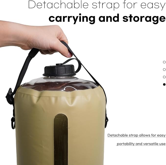 Portable Shower-20L/5.28 Gallons Camping Shower Bag, Beach Shower with Foot Pump, Temperature Display, Detachable Strap - Ideal for Camping, Beach, Travel, Outdoor Activities