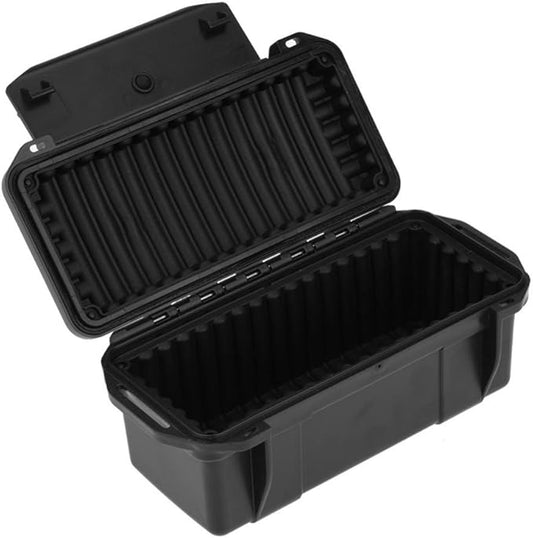 Tbest Outdoor Waterproof Shockproof Airtight Survival Box Storage Container Case Carry Box Black Dry Storage Box for Fishing Camping Hiking Outdoor Activities