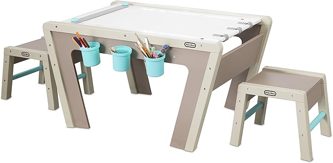 Little Tikes 2-in-1 Easel and Table, Children and Kids Activity Art Studio for Boys, Girls Ages 3-8 Year