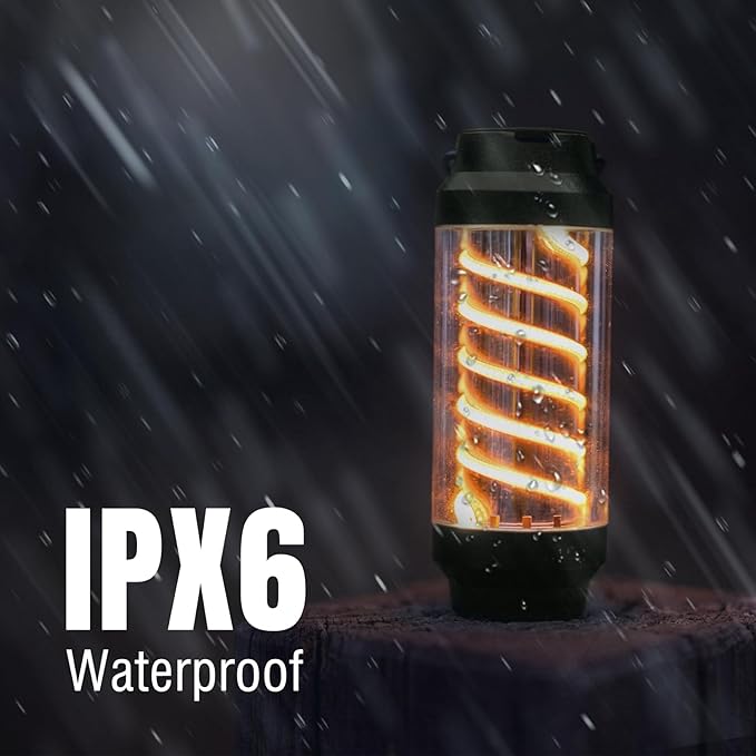 Raddy CL-1 Portable Rechargeable Flashlight with 7 Light Modes, IPX6 Waterproof, with Carabiner and Stand, for Hiking, Fishing, Emergency, Power Outage