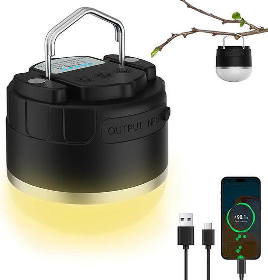 LED Camping Lantern Rechargeable 1000LM,4 Modes,Portable Tent Light Built-in 4000mAh Battery,Waterproof Emergency Light for Hurricane,Outdoors,Hiking,Outages