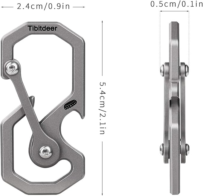 Titanium Keychain, Multifunctional Carabiner Clip Key chain Heavy Duty Car Key Organizer with Bottle Opener