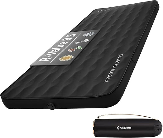 KingCamp Self Inflating Sleeping Pad for Camping Ultra Thick Double Single Foam Mattress High R Value Camping Air Pad Mat, Multi Colors & Sizes