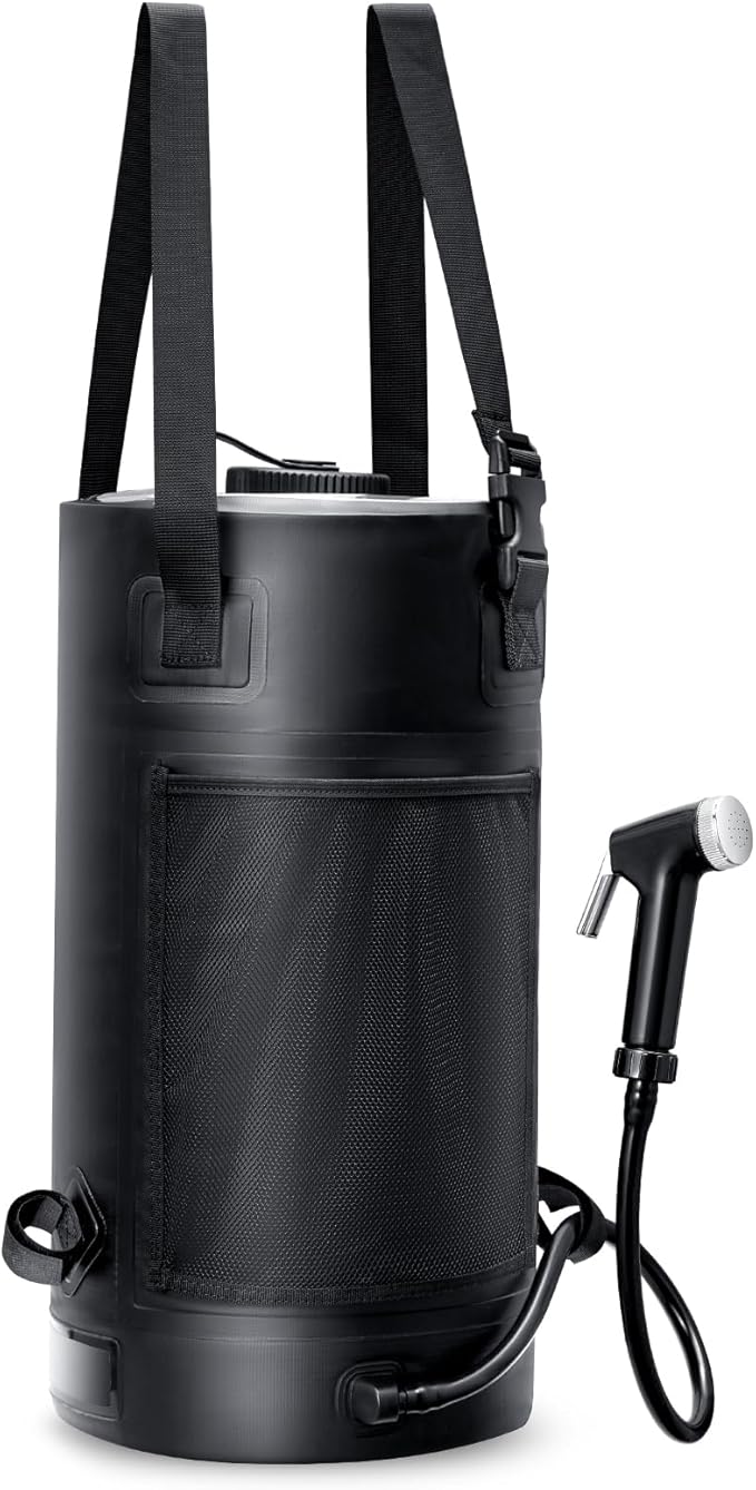 Solar Shower Bag, 5 Gal/3 Gal Portable Shower Bag for Camping, Solar Heating Outdoor Shower Bag, Upgraded Thickened Material Tear & Leak Proof, Camping Shower Bag for Traveling, Surfing