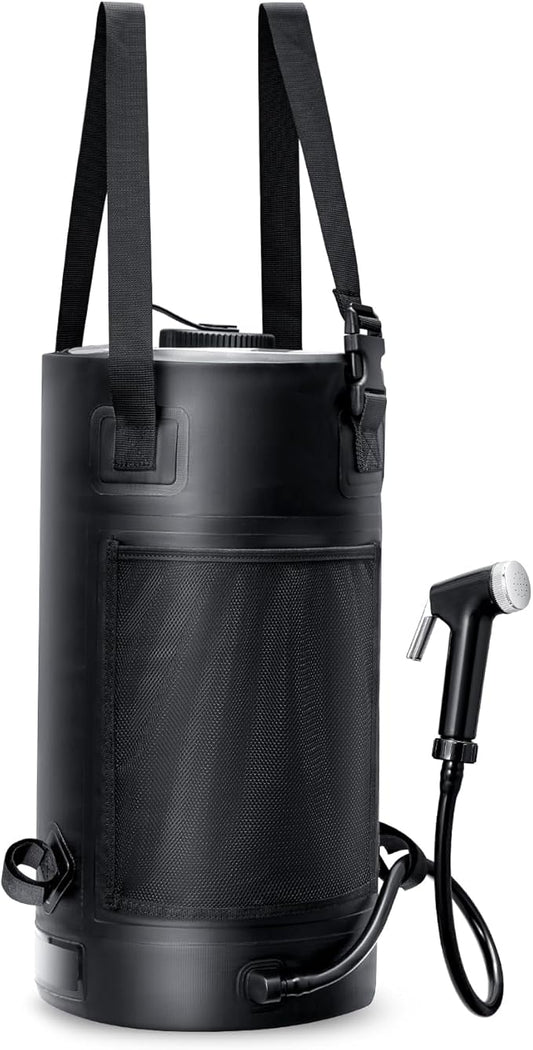 Solar Shower Bag, 5 Gal/3 Gal Portable Shower Bag for Camping, Solar Heating Outdoor Shower Bag, Upgraded Thickened Material Tear & Leak Proof, Camping Shower Bag for Traveling, Surfing