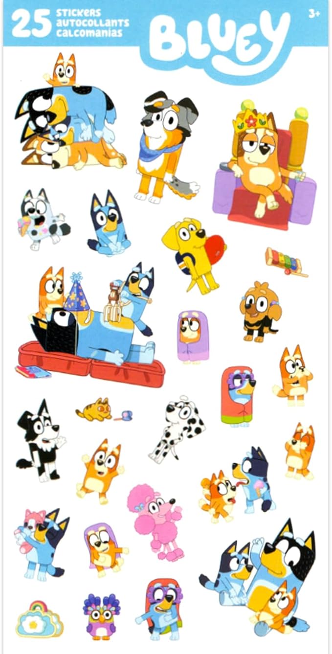 Bluey Dough Play Set - Bundle with 3 Bluey Dough Tubs with Bluey Character Molds for Boys, Girls Plus Stickers | Bluey Sensory Dough for Kids