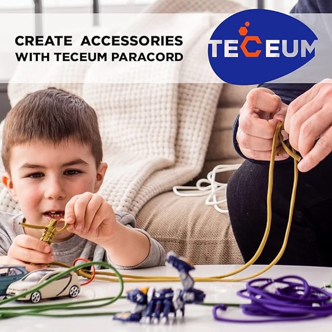 TECEUM Heavy Duty Rope 1000 – 1000ft / 200ft / 100ft / 50ft – 40+ Colors – Utility Rope for Survival & Camping Gear – Nylon String, Camping Rope, para Cord, Utility Nylon Rope, Tent Cord