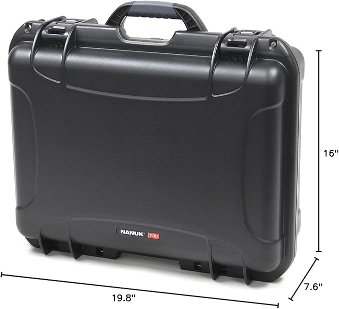 NANUK Large Series 930 Lightweight NK-7 Resin Waterproof Case with Cubed Foam, Black