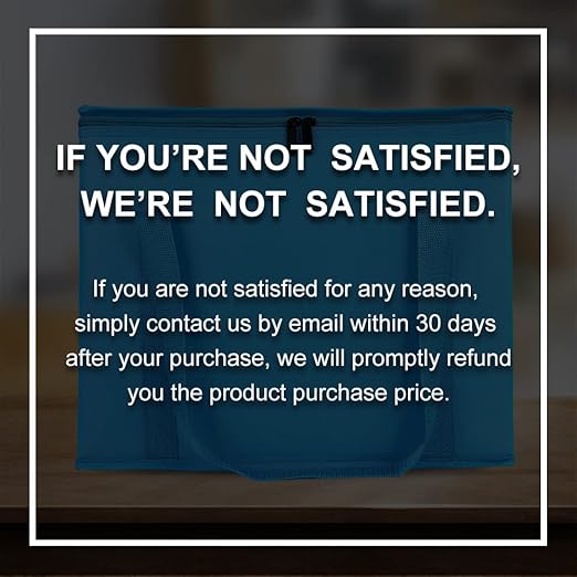 Bodaon 1-Pack Insulated Reusable Grocery Shopping Bags, X-Large Picnic Cooler Bag with Zipper Zippered Top Cold, Blue