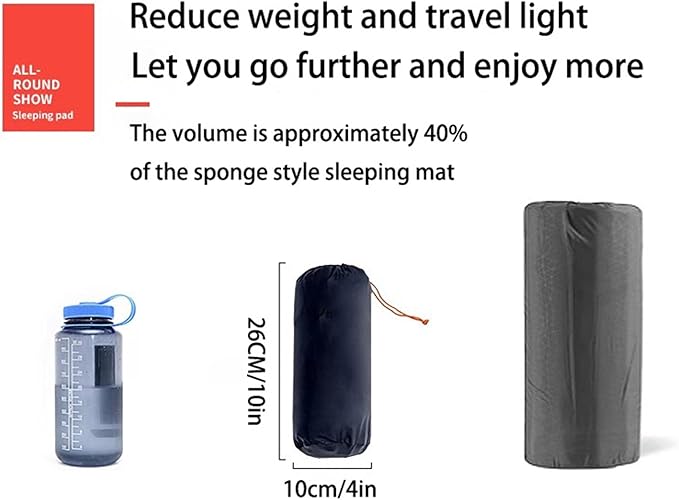 Sleeping Pad for Camping- Ultralight Inflatable Sleeping Mat with Built-in Foot Pump & Pillow, Upgraded Compact Camping Air Mattress for Camping, Backpacking, Hiking (Dark Blue)