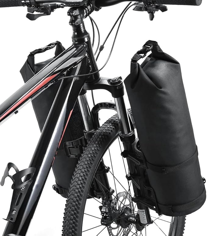 LIXADA 3L/7L Bike Fork Bag - Waterproof Dry Bag, Roll Top Design, Lightweight Bicycle Fork Bag, Portable Cycling Pack for Mountain & Road Bikes, Scooter