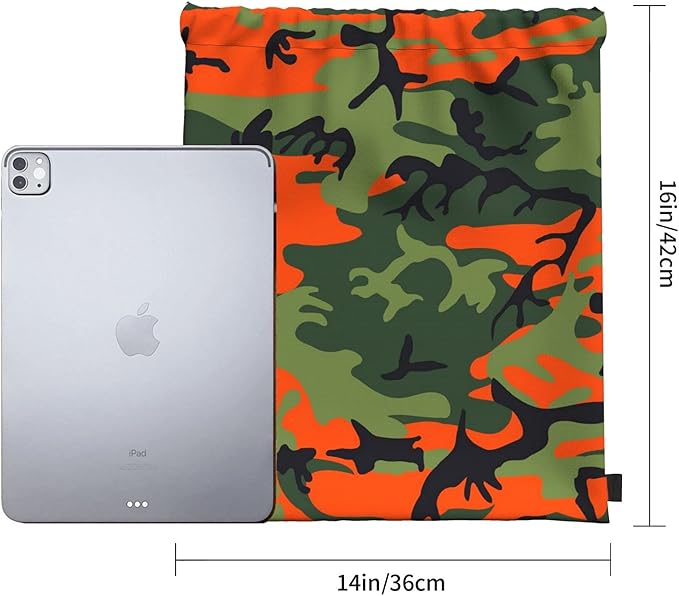 Camo Drawstring Bag Camouflage Map Gym Backpack Sports Backpack Lightweight Waterproof Bags for Men Women Outdoor Gym Sport