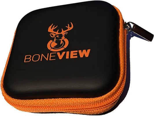 BoneView Protective Storage Case, Pocket Size Weather Resistant Shell and Zipper to Safely Store Your Deer Hunting and Scouting Accessories (Orange)