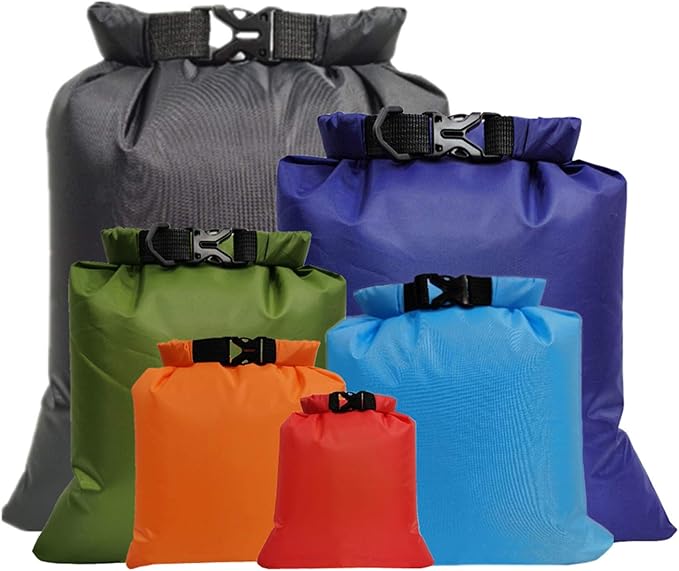 Lixada Waterproof Dry Bags, 3/5/6 Pack Ultimate Dry Sack - 3L+5L+8L Lightweight, Roll Top Outdoor Dry Sacks for Kayaking Camping Hiking Traveling Boating Water Sports