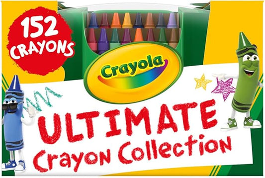 Crayola Ultimate Crayon Box Collection (152ct), Bulk Kids Crayon Caddy, Classic & Glitter Colors, Coloring Book Supplies, Gift for Kids