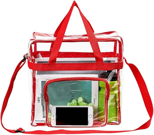 Clear Bag Stadium Approved,Stadium Security Travel & Gym Clear Tote Bags,12"x 6"x12"