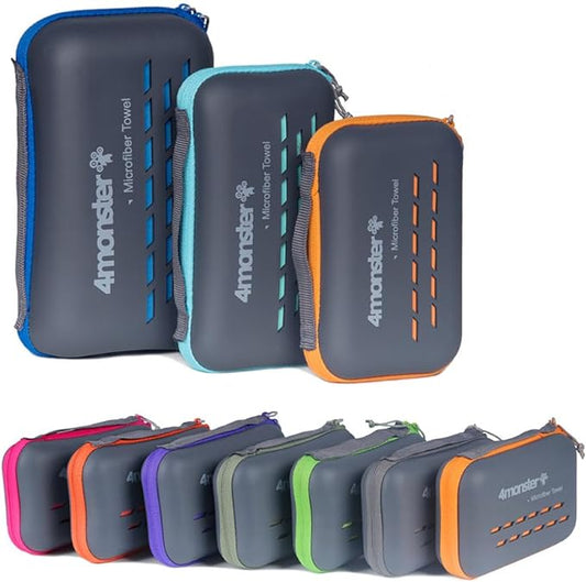 4Monster Camping Towels Super Absorbent, Fast Drying Microfiber Travel Towel, Quick Dry Ultra Soft Compact Gym Towel for Swimming Beach Hiking Yoga Travel Sports Backpack (71.00" x 35.00", Army Green)