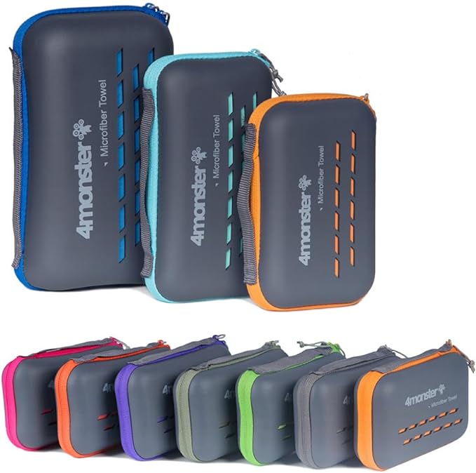 4Monster Camping Towels Super Absorbent, Fast Drying Microfiber Travel Towel, Quick Dry Ultra Soft Compact Gym Towel for Swimming Beach Hiking Yoga Travel Sports Backpack (20.00" x 12.00", Purple)