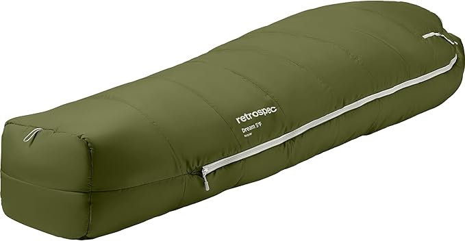 Retrospec Dream Sleeping Bag - 5, 15, 30 Mummy for Camping, Insulated Cold Weather, Lightweight Stuff Sack, Water-Resistant, Adjustable Draw Cords, Adult