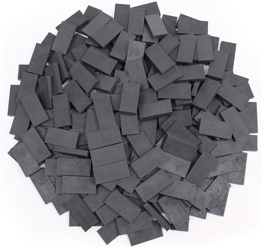 Bulk Dominoes Plastic Bulk 100pcs – Building and Stacking and Chain Reaction Toppling STEAM Toy Blocks for Kids (Dark Grey)