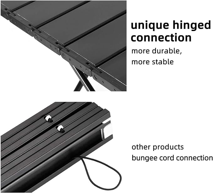 ROCK CLOUD Portable Camping Table Ultralight Aluminum Camp Table Folding Beach Table for Camping Hiking Backpacking Outdoor Picnic, Size L