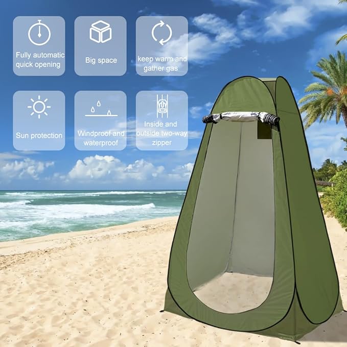 Privacy Shower Tent, Pop up Portable Camping Tent, Outdoor Toilet Changing Dressing Room, Instant Privacy Shelter for Picnic Waterproof Bathroom
