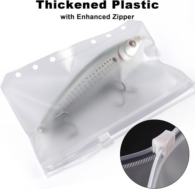 Dr.Fish Bait Binder Bags Worm Wallet Binders Travel Portable Compact Tackle Storage for Soft/Hard Baits, Leaders, Lines, Rigs