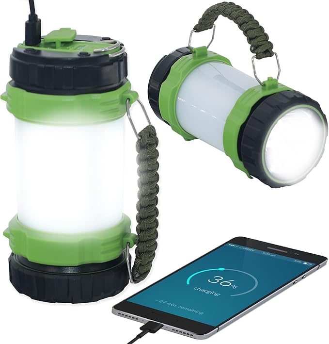 Camping Lantern Rechargeable LED Flashlight,6 Modes Torch,IPX4 Waterproof,Portable Light with Two-Way Hook and USB Cable for Camping, Hiking, Hurricane,Emergency,Outage