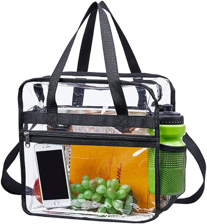 Clear Bag Stadium Approved, Security Approved Clear Tote Bag,12" x 12" x 6"