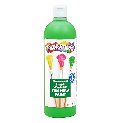 Colorations Washable Tempera Paint, 16 fl oz, Fluorescent Green, Neon, Non Toxic, Vibrant, Bold, Bright, Kids Paint, Craft, Hobby, Fun, Art Supplies FSWTGR