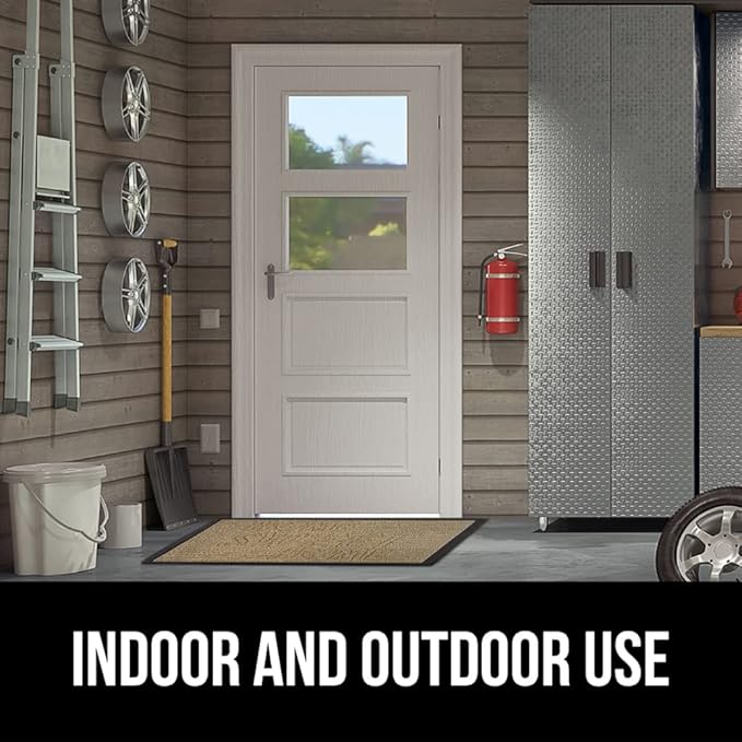 GORILLA GRIP 100% Waterproof All-Season WeatherMax Doormat, Durable Natural Rubber, Stain and Fade Resistant, Low Profile, Indoor Outdoor Door Mats, Easy Clean Entrance Mat, 17x29, Home Sweet Home