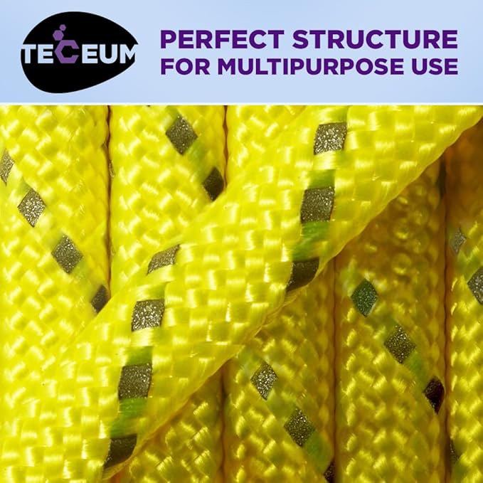 TECEUM Heavy Duty Rope 1000 – 1000ft / 200ft / 100ft / 50ft – 40+ Colors – Utility Rope for Survival & Camping Gear – Nylon String, Camping Rope, para Cord, Utility Nylon Rope, Tent Cord