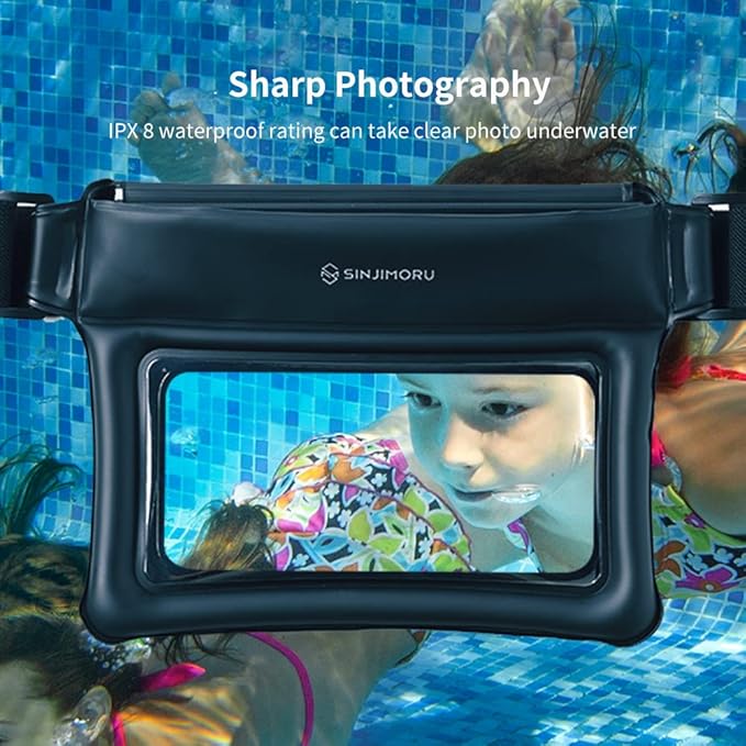 Sinjimoru Clear Waterproof Fanny Pack Dry Bag, Adjustable Strap Floating Crossbody Waist Belt Bag for Swimming Paddling Snorkeling, Lockable Travel Beach Bag. Sinjimoru Waterproof Cross Bag White