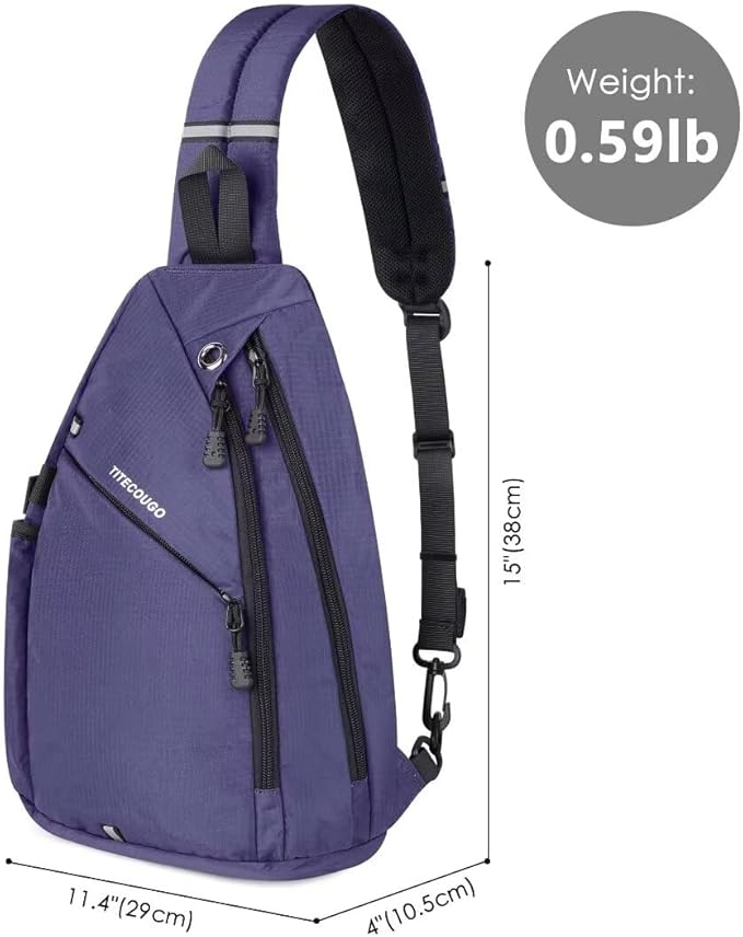 TITECOUGO Sling Bag Crossbody Shoulder Outdoor Travel Hiking Backpack for Women & Men
