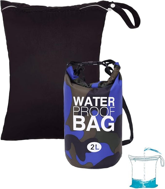 babygoal Waterproof Dry Bag and Wet Bag, Roll Top Waterproof 2L Backpack Sack for Travel,Swimming,Kayaking, Beach, Rafting, Boating, Hiking, Camping and Fishing 2WLL06-B