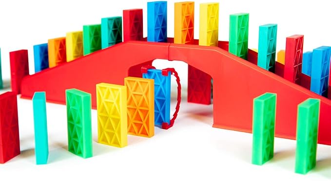 Bulk Dominoes Kinetic Domino Kit | Dominoes Set, STEM STEAM Small Toys, Family Games for Kids, Kids Toys and Games, Building, Toppling, Chain Reaction Sets (225pc)