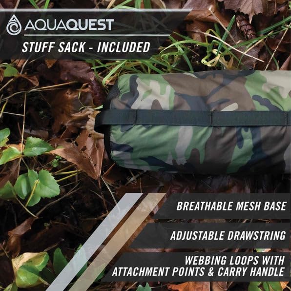 AquaQuest Safari Camping Tarp - Lightweight Durable Rain Fly - Waterproof Camping Essentials for Hiking, Backpacking & Hammock