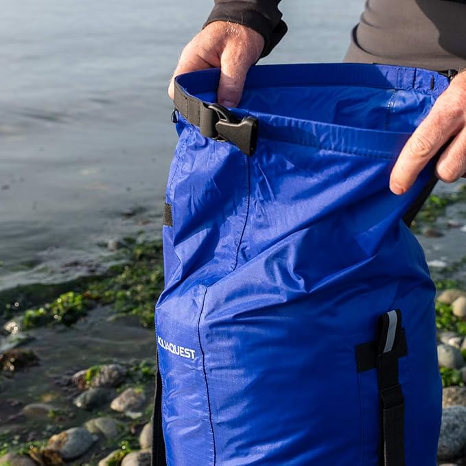 AquaQuest Himal Backpack - 100% Waterproof 30L Dry Bag - Lightweight - Blue, Black